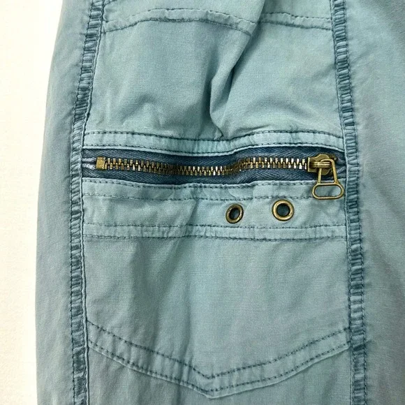 XCVI WEARABLES Acker Slim Pants Poplin Pull On Cargo Teal Women's S Utility Boho - Picture 4 of 7